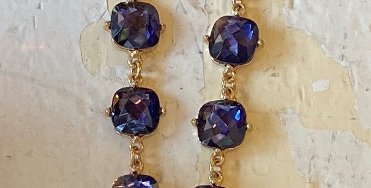 Long Faux Gem Statement Necklace