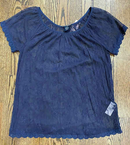 Lucky Brand Sheer Lace Top - Size XS